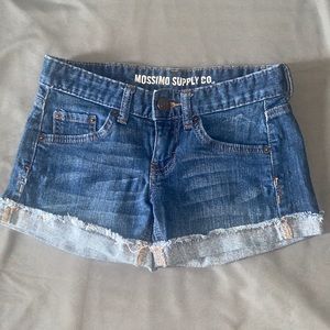 Lighter dark wash, very comfy, size one shorts